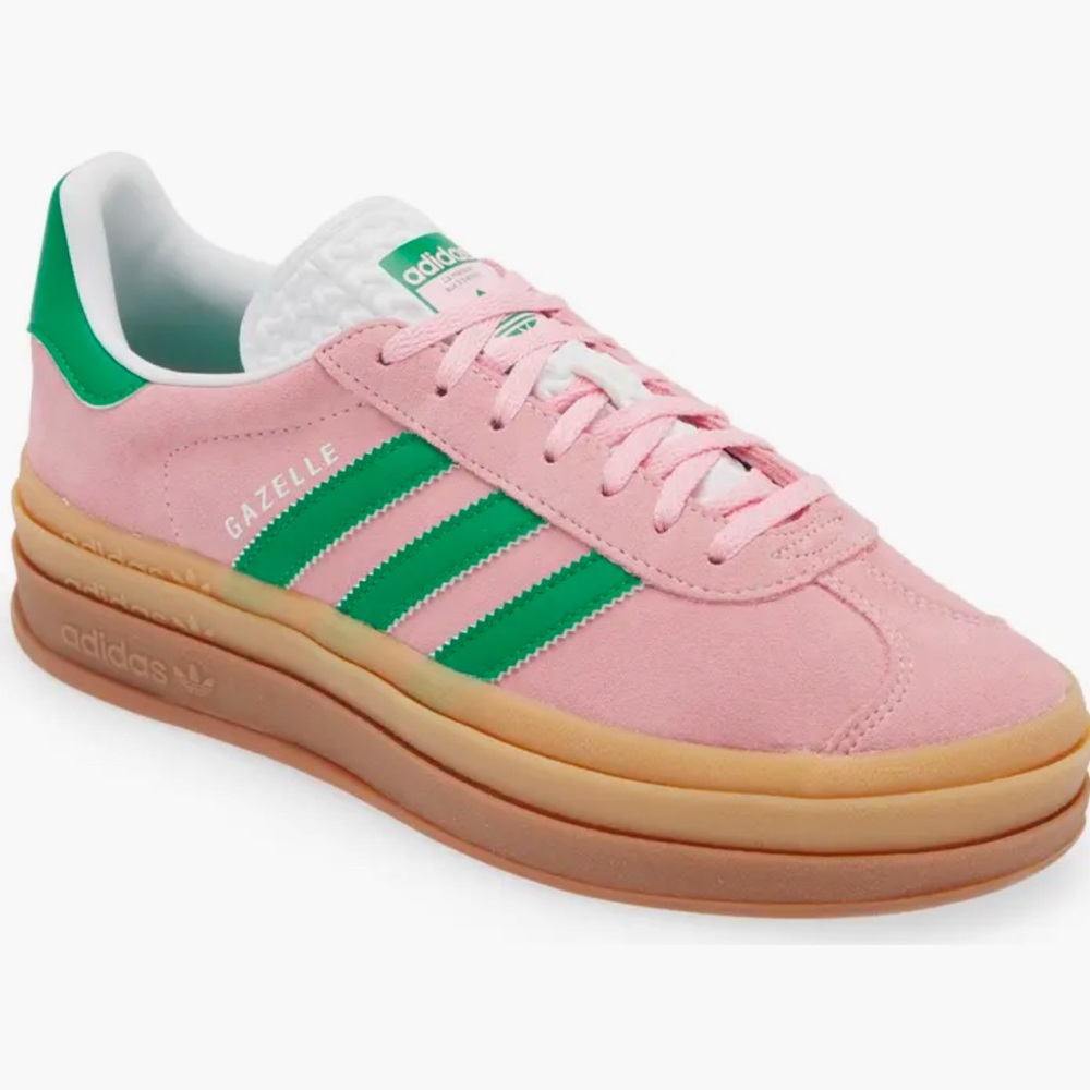 adidas gazelle bold pink/green🩷💚